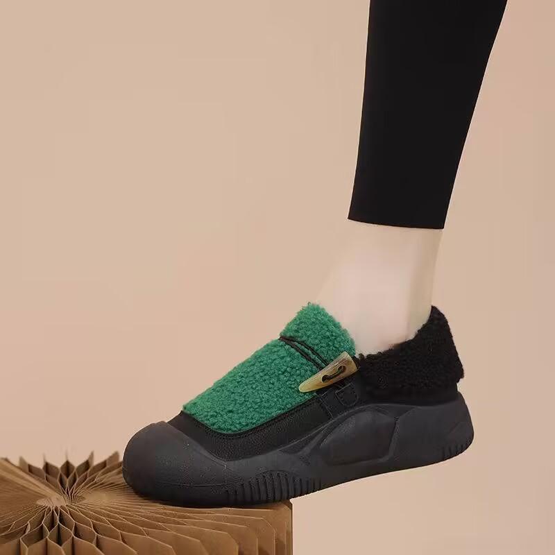 

Женская зимняя спортивная обувь Bean Shoes с подкладкой на одну ногу, теплая, удобная, вулканизированная 35 зелёный