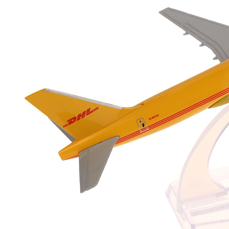 16Cm Scale 1:400 Metal Airplane Replica Dhl Alloy Airplane Model Yellow Freight Machine Diecast Aircraft Aviation Collectibles