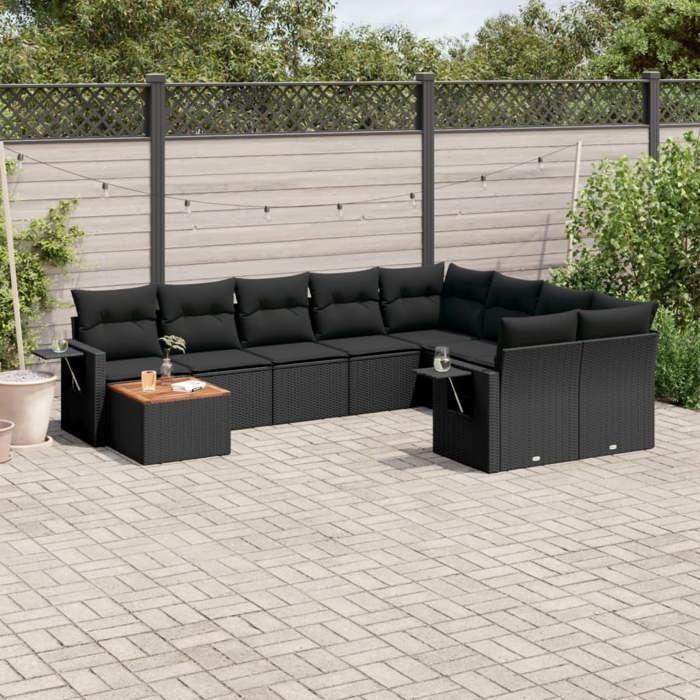 VidaXL Salon de Jardin avec Coussins 13 pcs, Canapés avec Pieds Réglables, Ensemble de Meubles d'Extérieur Patio Terrasse, 3250478