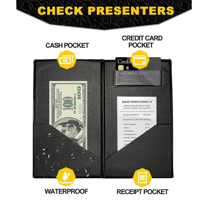 1/2/3Pcs PU Check Folder Guest Check Card Holder Restaurant Check Presenters Guest Bill Server Menu Folder Checkbook Organizer