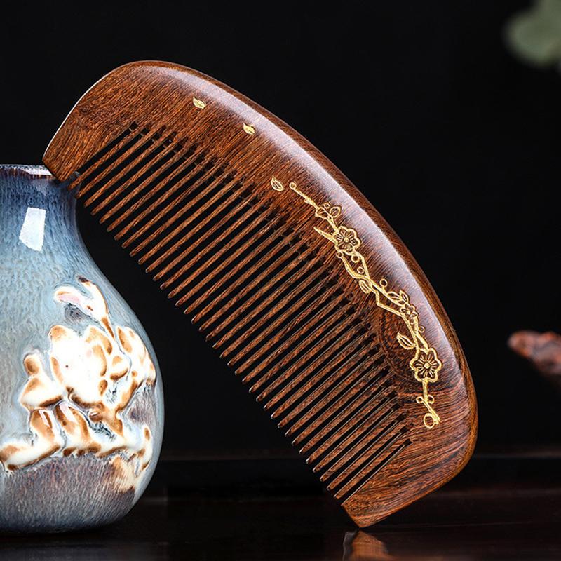 New Anti-Static Handcrafted Natural Peach Wood Hair Comb Head Massage Sandalwood Comb Hair Care Diy Styling Tool