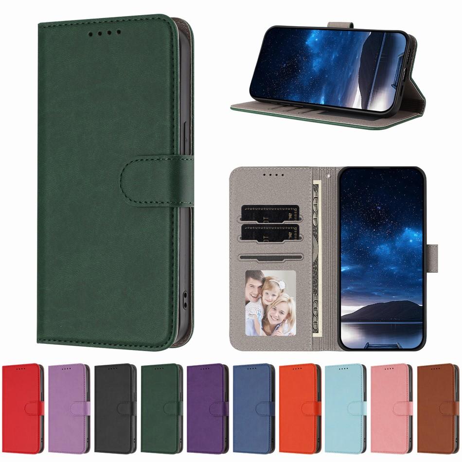Simple Phone Case For Vivo V30 V40 SE V50 Lite 5G Y02 Y02S Y03 Y04 Y11 Y12 Y15 Y16 Y17 Y17S Y19 Y19S Cash Slots Wallet Cover