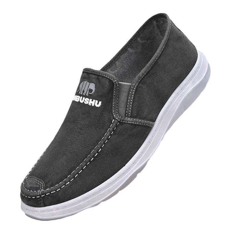 Men's Denim Slip-On Canvas Shoes - Soft Sole & Comfortable