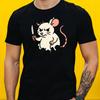 T-Shirt Men Dangerous Cartoon Mouse Motif Cotton Size S To 5XL