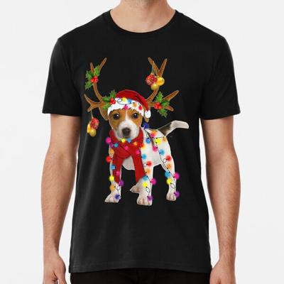 Jack Russell Hund Wunderschönes Rentier Weihnachten S bis 5XL Hergestellt in AU/USA T-Shirt