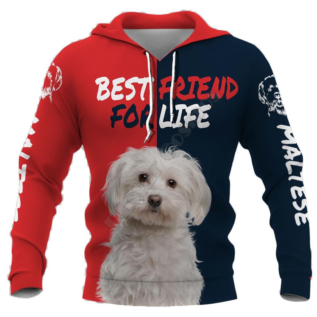 Maltese Hoodie 3d Printed Hoodies Fashion Pullover Men For Women