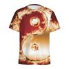 Schwarz-weißes T-Shirt mit Yin-Yang-Muster für Männer, cooles Street-T-Shirt mit Rundhalsausschnitt und kurzen Ärmeln, Tops für Damen, Sommer, 3D-gedruckte lose T-Shirts