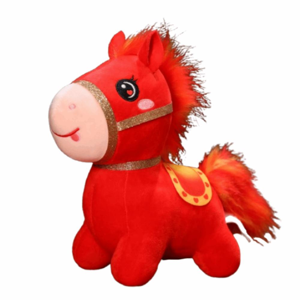 Cartoon Stuffed Animal Horse Fluffy Horse Zodiac Horse Plush Toy  Year of The Horse