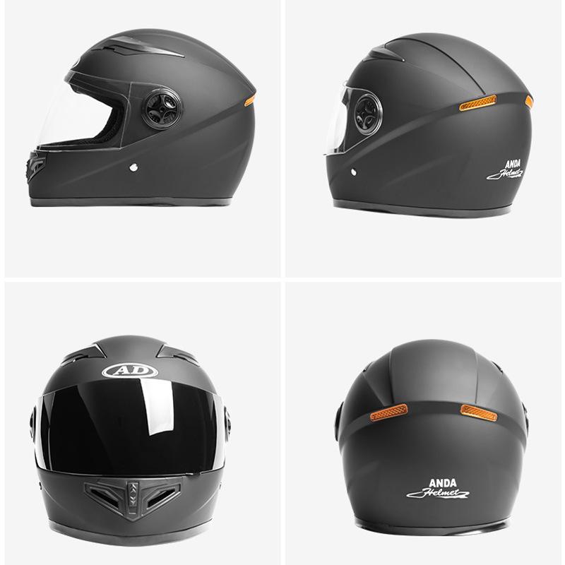 AD Motorcycle Helmet for Men and Women, Full-face Helmet for Electric Vehicles, All-season Universal Safety Helmet, Electric Scooter Helmet
