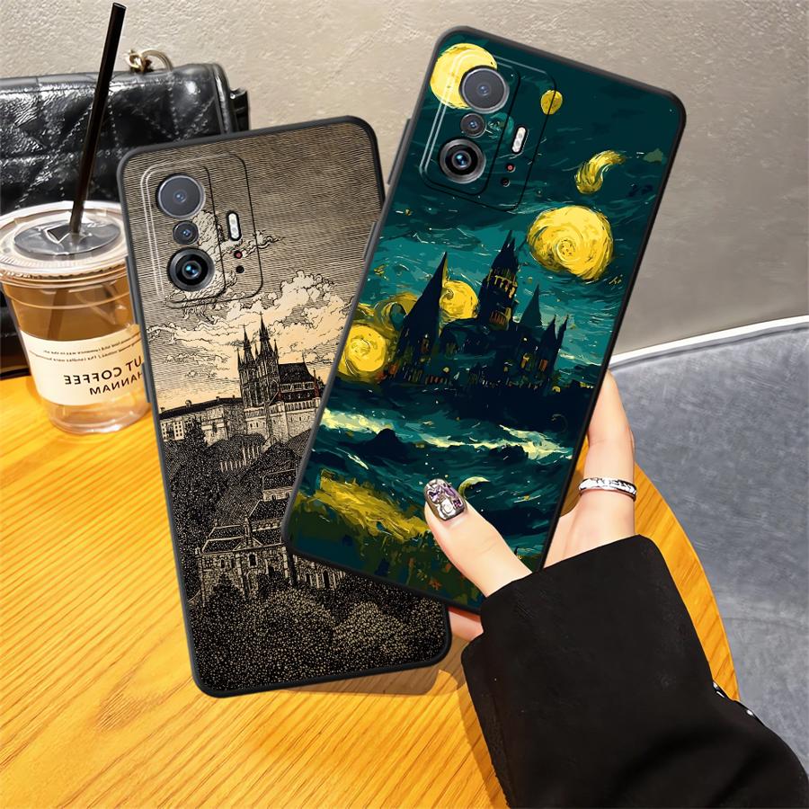 Cartoon Castle Art Funda Phone Cover Case for Xiaomi Mi 11T 12X 12 10T 11 13 Lite 14 12T Pro