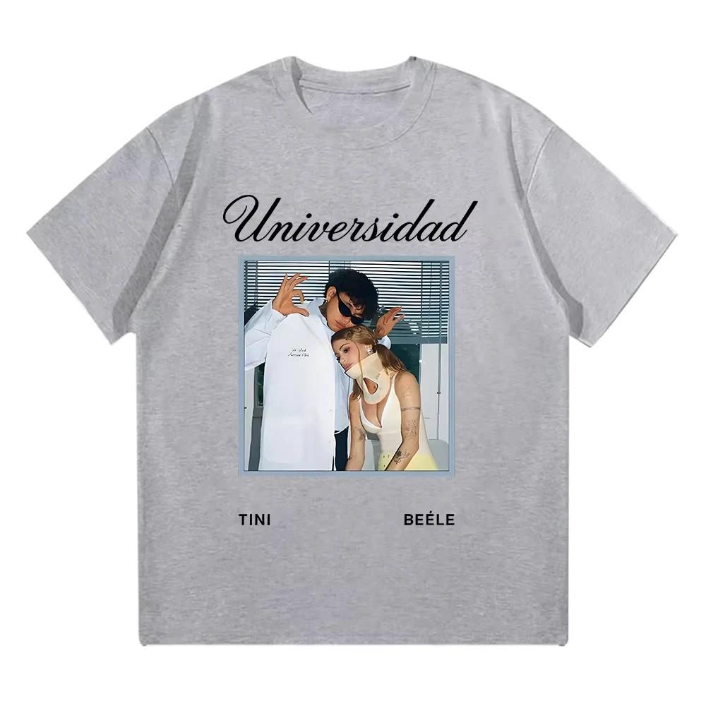 2026 Tini Stoessel Universidad Tini Stoessel Merch Unisex Women Cotton Clothes Summer Fashion Hip Hop Crewneck Short Sleeve Ins S