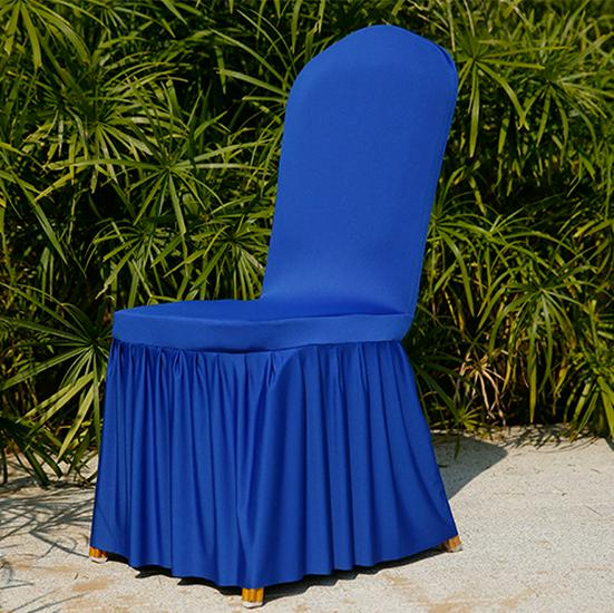 Pleated Elastic Chair Cover for Weddings, Restaurants, and Banquets