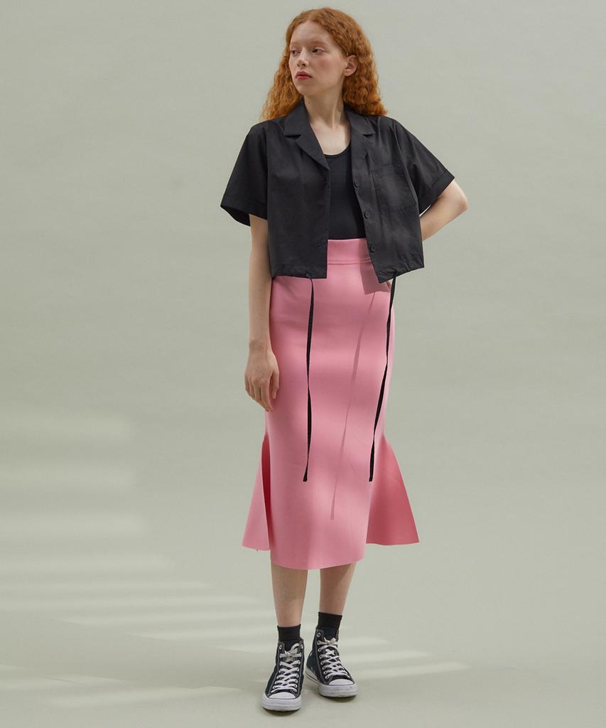 MANAVIS7 Stretch Mermaid Skirt Hot Pink