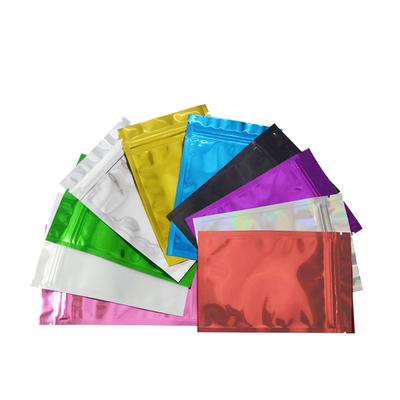 100 adet Renkli Üstten Beslemeli Folyo Kilitli Torba Yiyecek Poşeti, Mylar Alüminyum Folyo Torbalar, Çay Poşetleri, Yiyecek Saklama Torbası