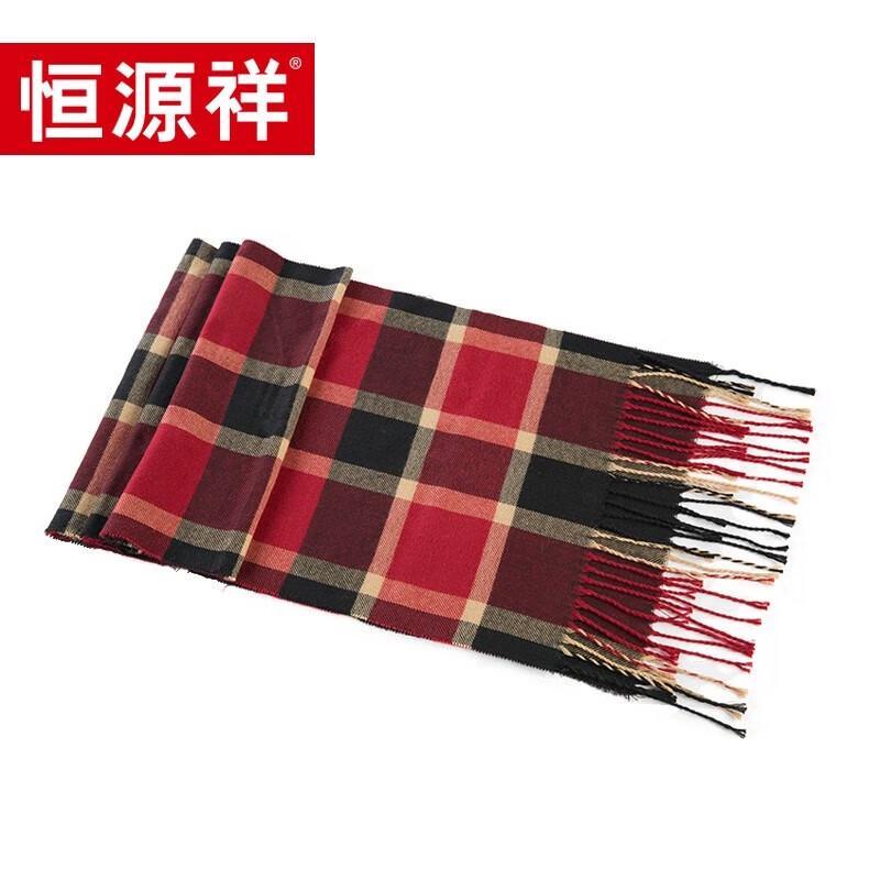 Hengyuanxiang Red & Black Plaid Scarf