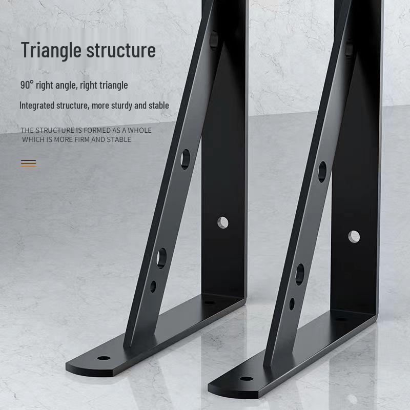 Wall-mounted Triangle Iron Bracket: Right Angle Shelf Support and Load-bearing Storage
