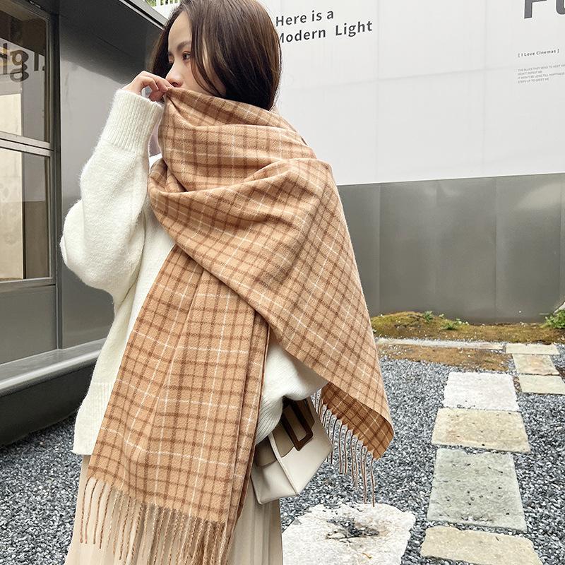 New Warm Scarf In Autumn And Winter Checked Scarf For WomenS Scarf In Winter Versatile Cashmere Scarf