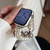 Strap For Apple Watch Band S11 S10/9/8/7/6/SE/Ultra 3 2 IWatch 49/46/45/44/42/41/40/38mm Luxury Bowknot Pearl Elastic Bracelet