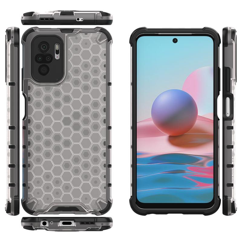 Shockproof Transparent Case For Xiaomi Poco M5S Honeycomb Armor Back Case For Poco M5S Case Cover For Poco M5S M3 F4 X3 X4 GT 5G
