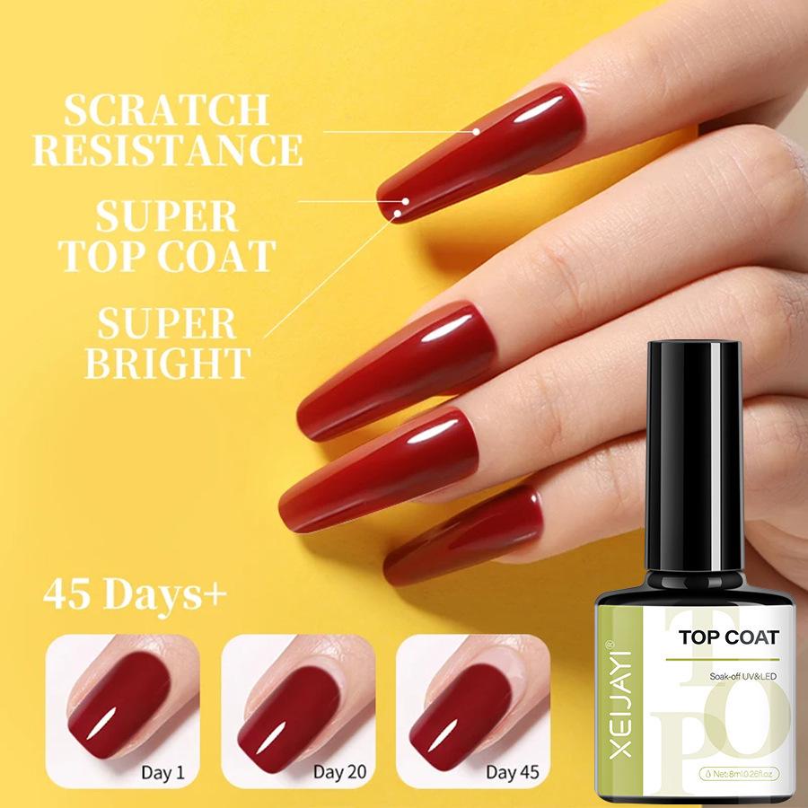 Japanese Nail Base & No-Wipe Top Coat Set - Long-Lasting Salon Quality