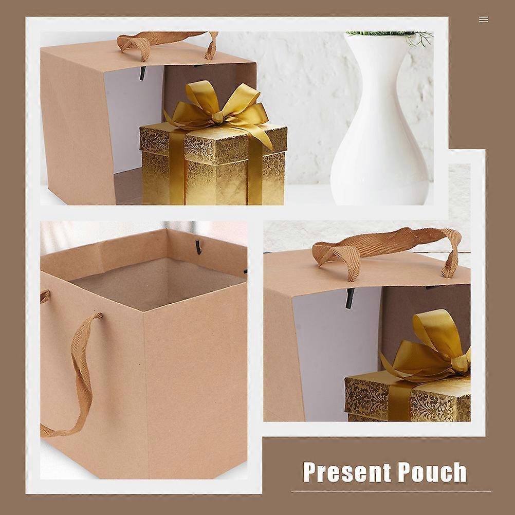 6-pack kraft paper bag, exquisite bonsai packaging shopping bag, brown