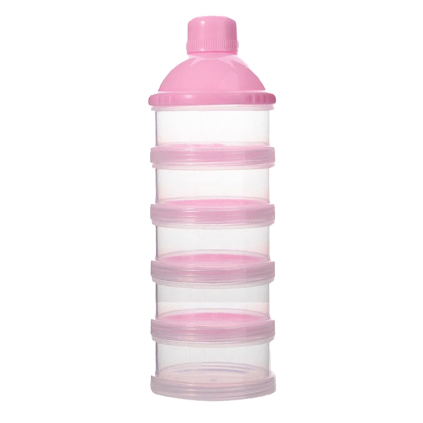 

Диспенсер для детского питания с 4/5 отдельными секциями, контейнер для хранения детского питания, герметичный контейнер для сухого молока для малышей 5 розовый