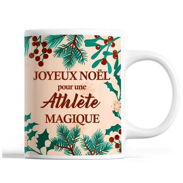 Mug - Noël - Athlète femme - Céramique - Beige - 325 ml