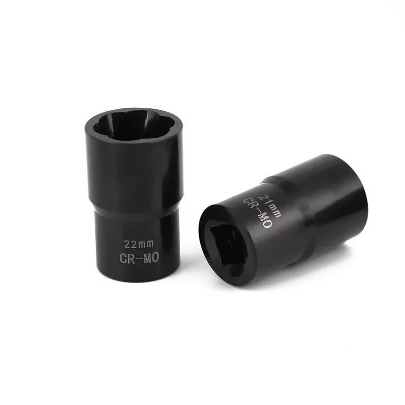 Drive Impact Bolt Nut Removal Extractor Socket Tool Set 17mm 19mm 21mm 22mm Twist Socket Set Lug Nut Remover Extractor Home Tool