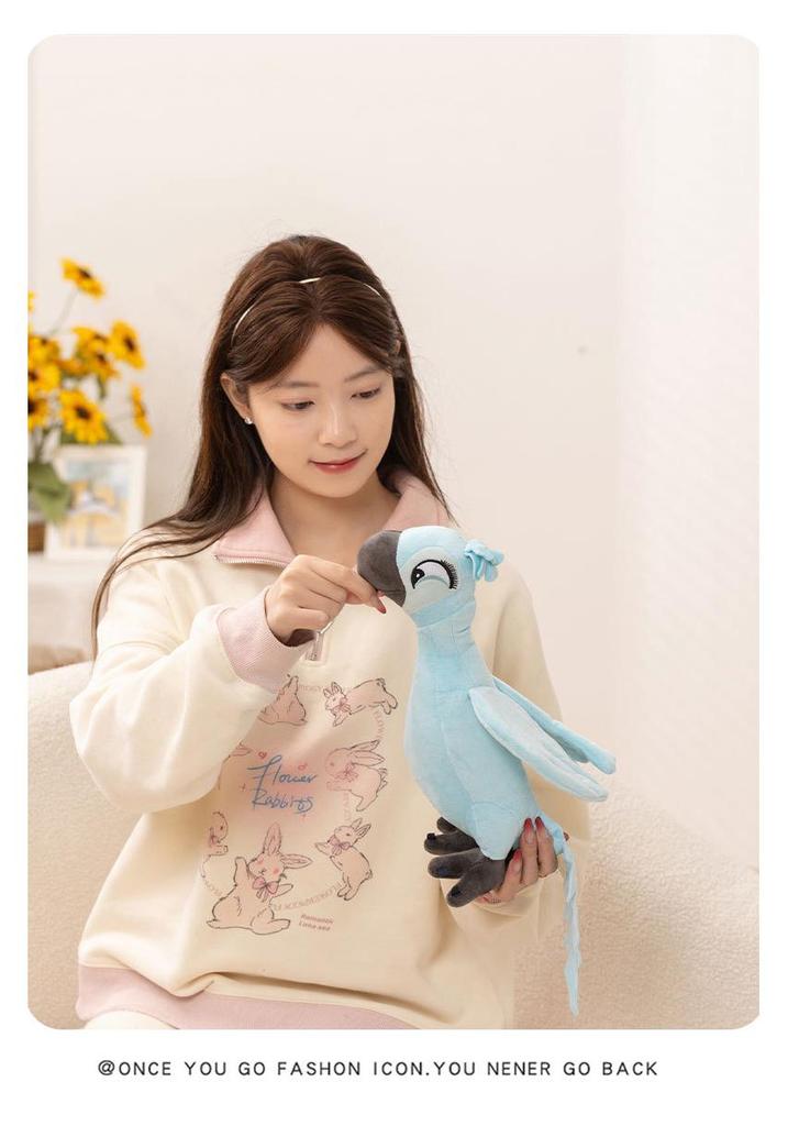 Realistic Small Macaw Plush Toy Couple - Cute Bird Figurine Doll Gift Ornament