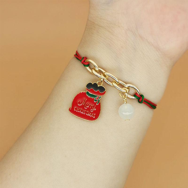 Charm Weave Lanový přívěsek Náramek Elk Sněhulák Slitina Řetízek Nový rok Vánoční dárek Šperky