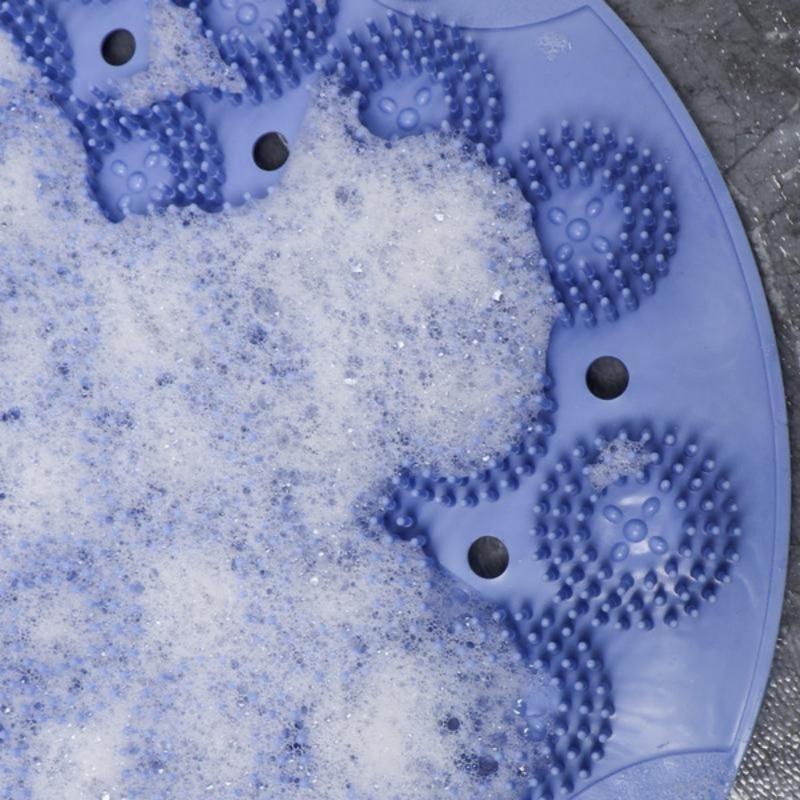 1 Peça de escova de limpeza de costas de silicone com ventosa, almofada de banho esfoliante reutilizável, antiderrapante, pode limpar a sujeira da pele, almofada esfoliante