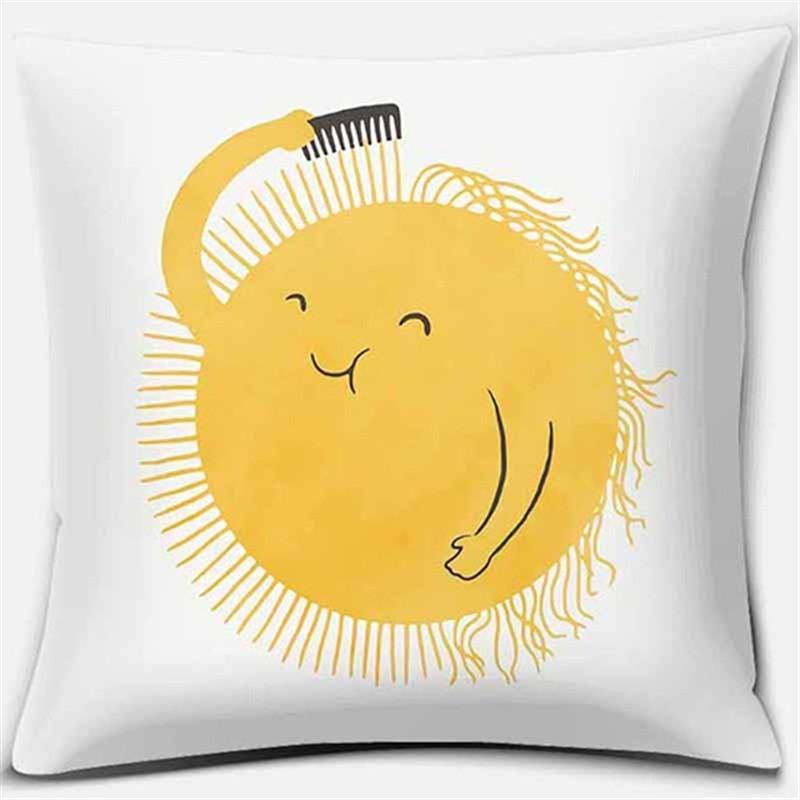 Bright Yellow Simple Geometric Series Pillow Gift Home Office Decoration  Bedroom Sofa Car Cushion Cover