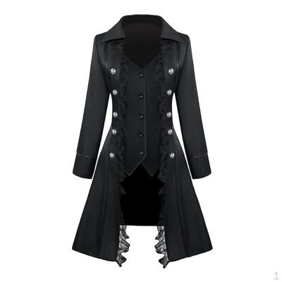 Punk Medieval Long Trench Costume Suit