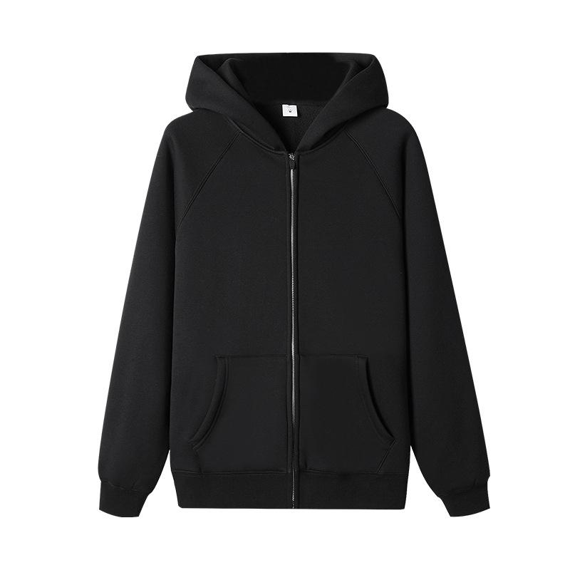 Men's Plush 360g Heavyweight Zipper Hoodie - Trendy, Versatile Sweatshirt for Fall and Winter