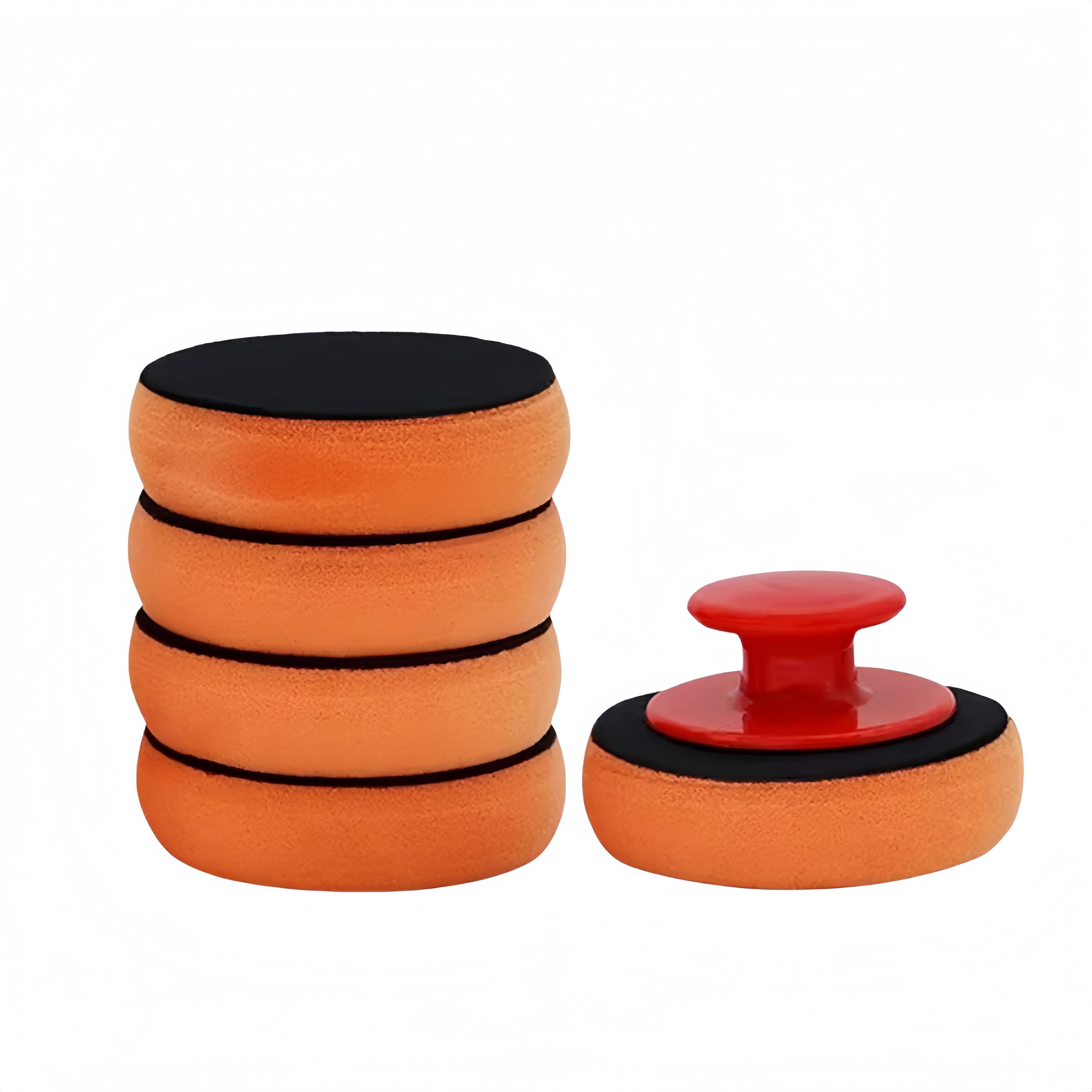 

4 Inch Car Wax Applicator Pads Set with Red Handle Soft Sponge Applicators Foam Wax Pad for Polishing and Cleaning Cars