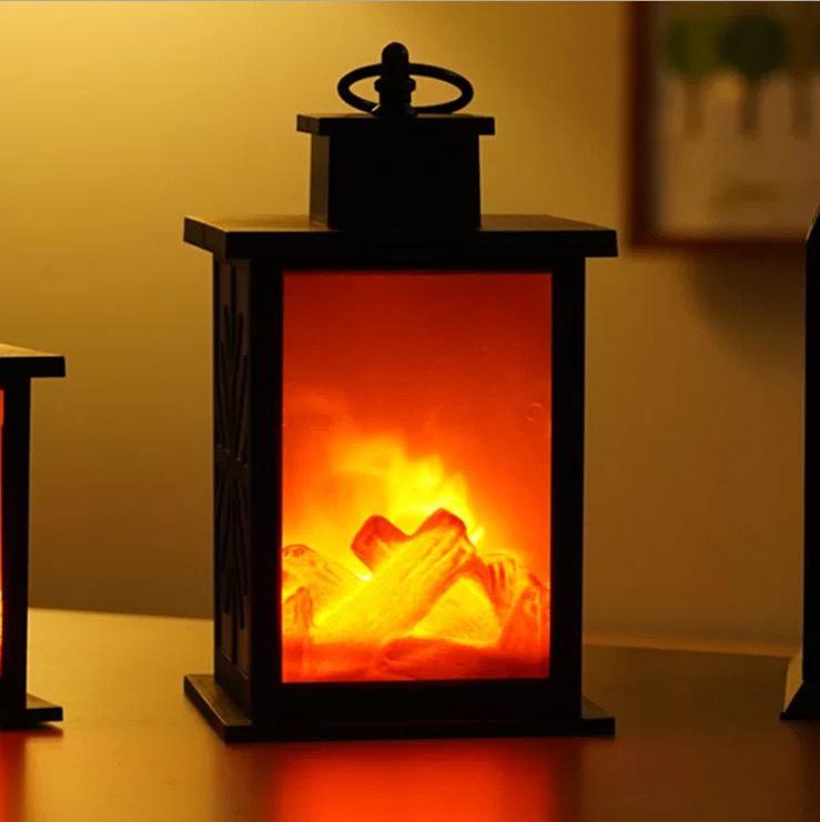 Nordic LED Flame Fireplace Lamp - Decorative Christmas Home Ornament
