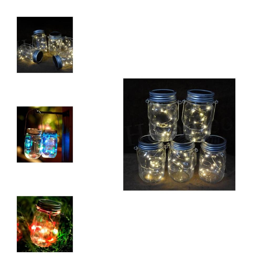 Premium Quality Led Fairy Light Solar Mason Jar Lid Light Color Changing For Yard And Room Decor