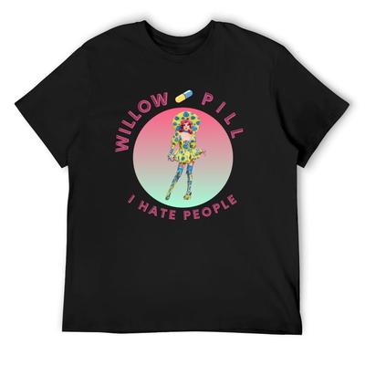 Willow Pill - Ich hasse Menschen T-Shirt Anime-Sachen Baumwolle Grafik-T-Shirts T-Shirts für Männer Grafik