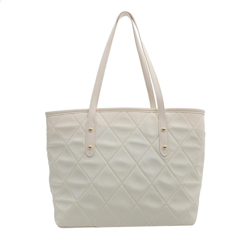 Spacious Nylon Quilted Tote Bucket Bag For Women Stylish 2024 Commuter And Casual Use