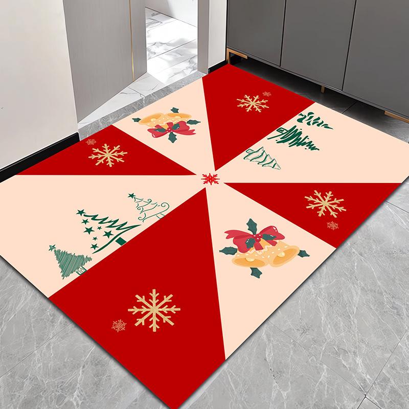 Christmas Festival Entrance To The Door Of The Diatom Mud Mat Waterproof Non-Slip Can Wipe Cartoon Home Mat