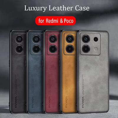Custodia in pelle di pecora di lusso per Xiaomi Redmi Note 13 Pro Plus 4G 5G, per Poco X6 M6 F6 Pro, cover posteriore da uomo, Note13 13pro X6pro