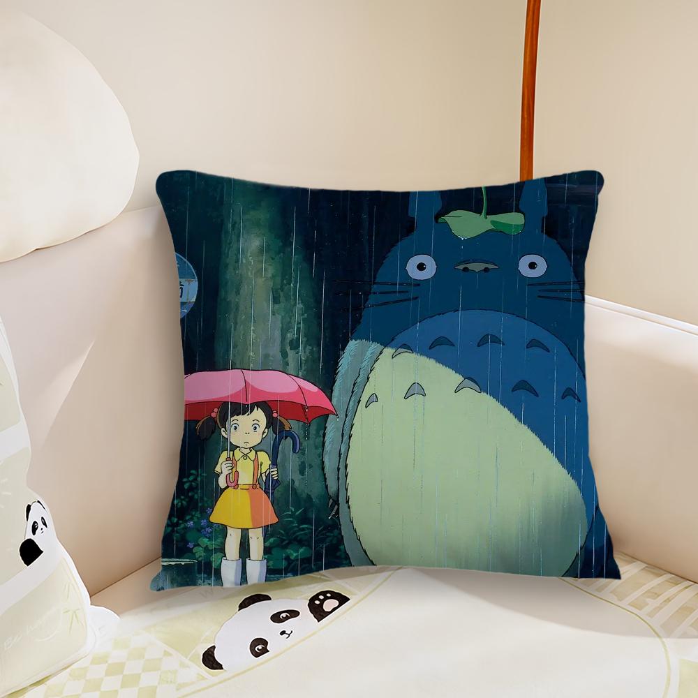 Animei My N-NeighborS T-Totoro Pillow Case Living Room Sofa Cushion Cover Suitable For Home Bedroom Room Decoration