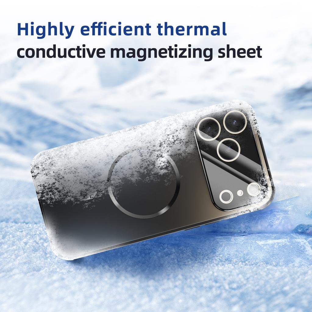 ABEEL For iPhone 17 Pro Magnetic Case TPU PC Cooling Matte Phone Back Cover with Lens Film