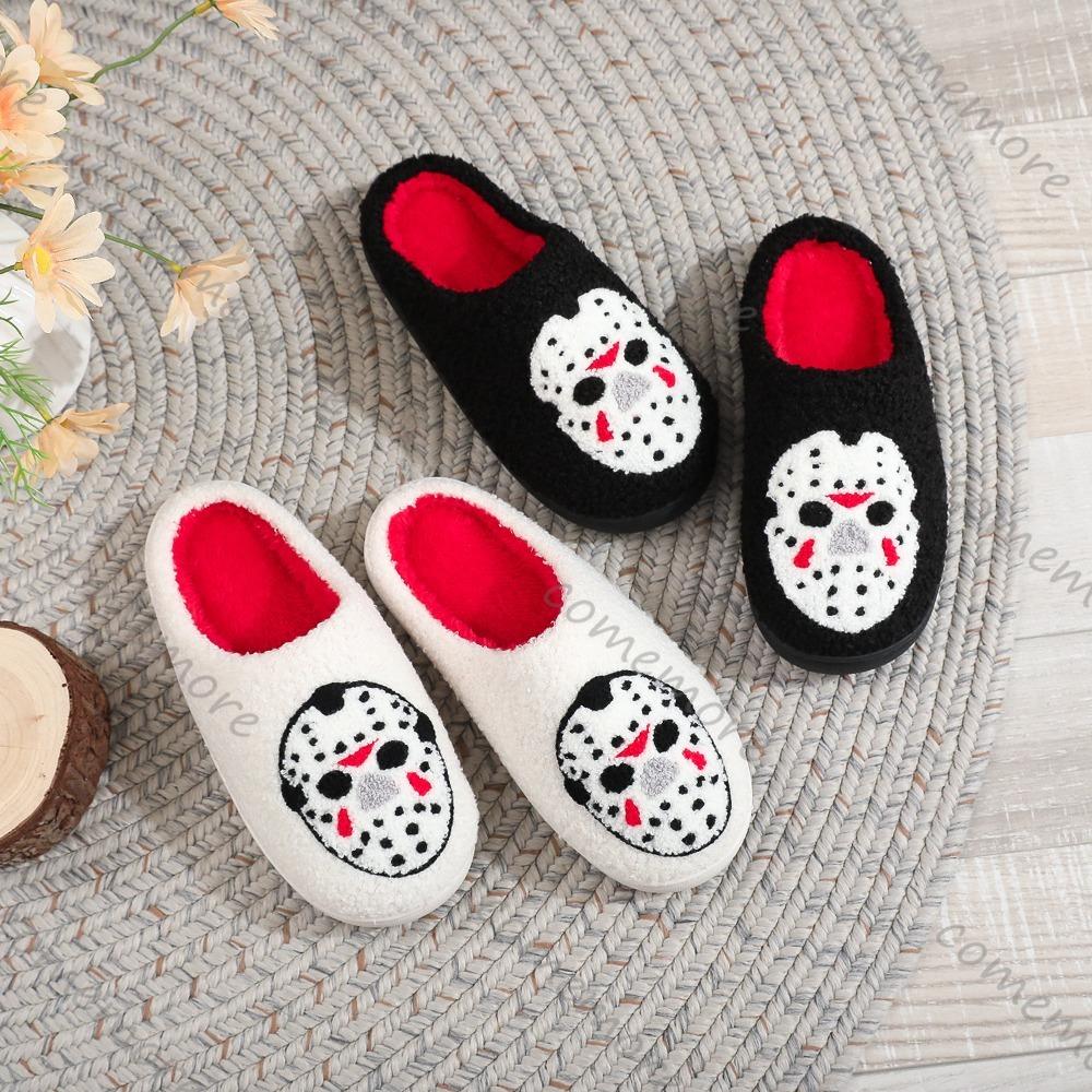 Fashion Comemore Slippers for Women Autumn and Winter Home Halloween Indoor Non-slip Cotton Slipper Padded Warm Soft Sole Slides Shoes