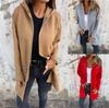 2025 Europe & America Autumn/Winter Women's Solid Color Casual Zipper Hooded Jacket
