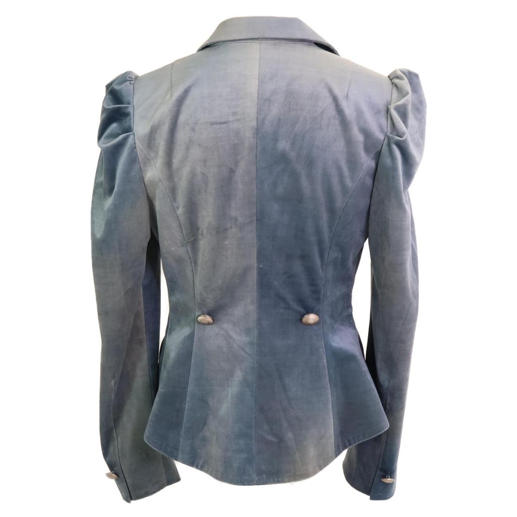 TAE ASHIDA [Good condition/24 year old] TJ4721 Gathered sleeve velour Jacket *There is no size notation. blueUsed