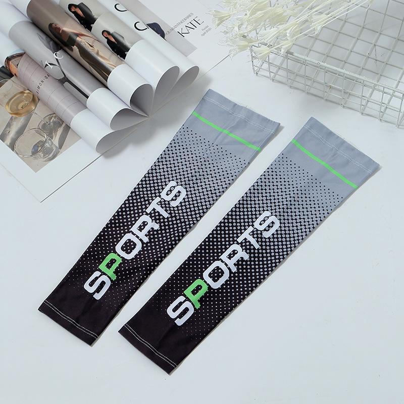 

Color Block Ice Silk Sun Protection Arm Sleeves for Outdoor Sports One Size чёрный