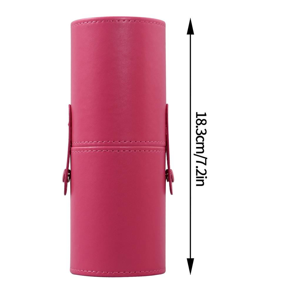 Fashionable PU Material Makeup Brush Storage Bucket with Lock Design, Large-capacity Makeup Bucket, Travel Daily Storage Tool