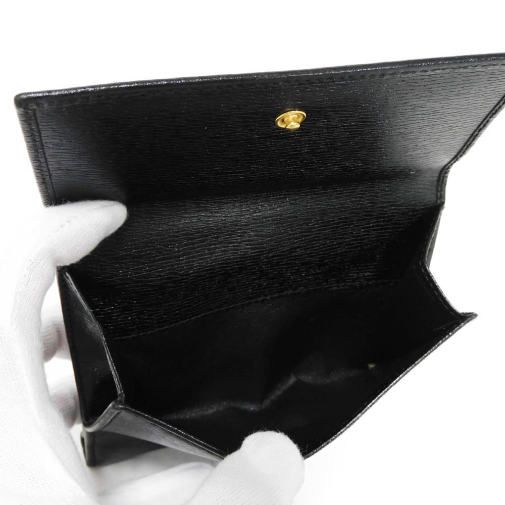 Used 9539 Old Jackie Compact Wallet 035 2169 7941 Vintage Gold Billfold Coin Purse Black Unisex from Japan AUTHENTIC