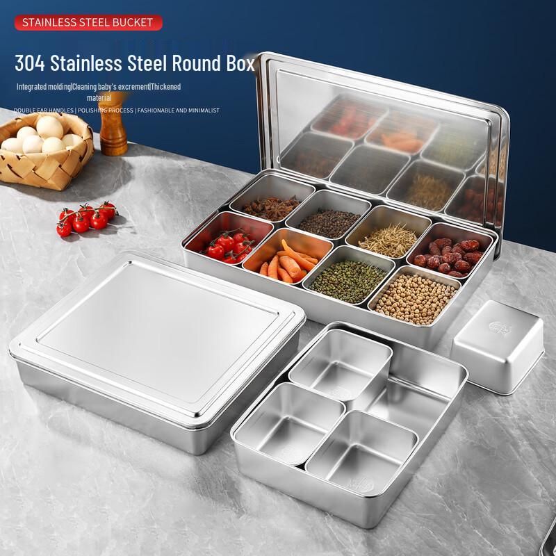 304 Stainless Steel Multi-Compartment Seasoning Box